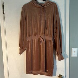 Calvin Klein Tan Hooded sweater dress